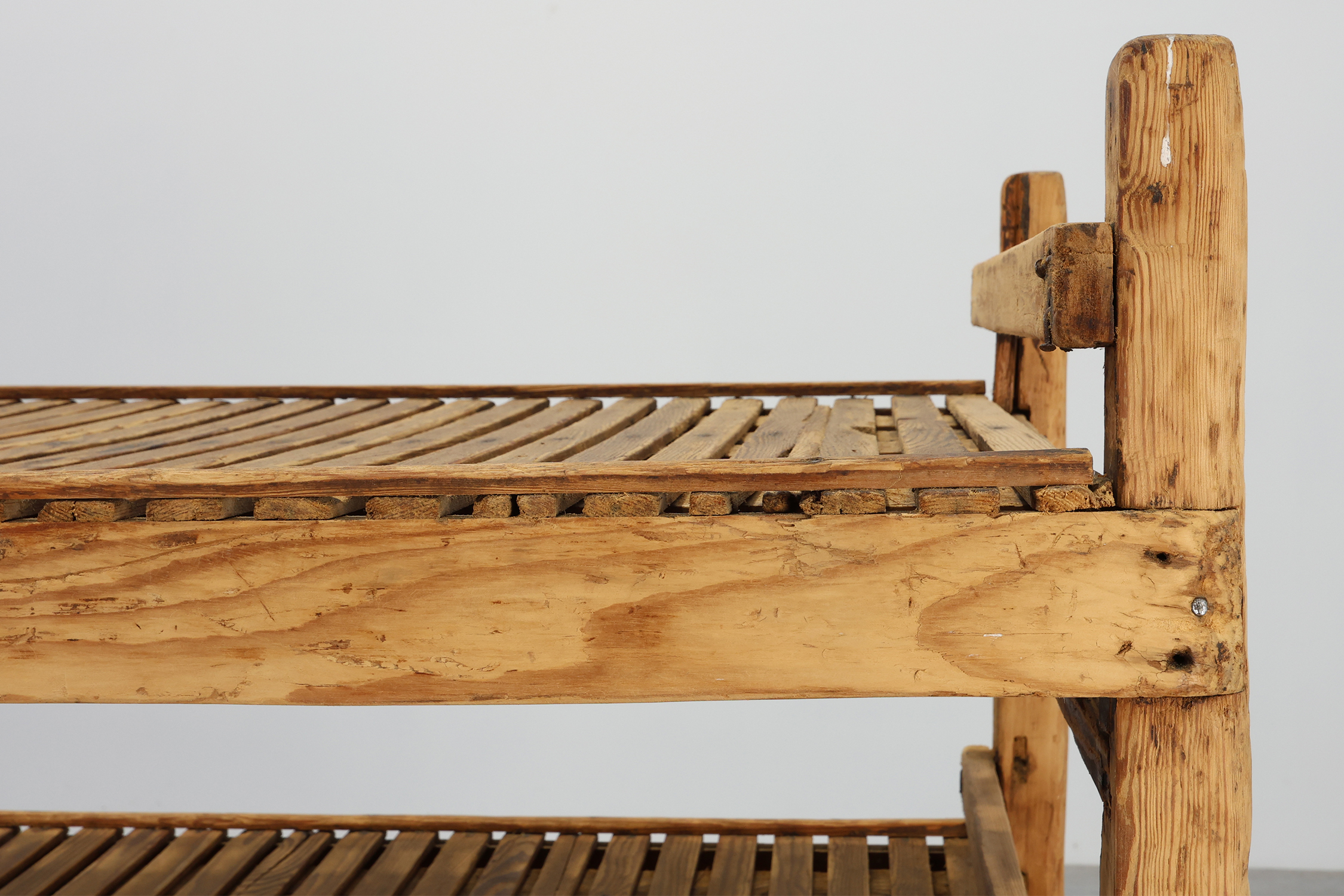 Large baker's cart/ rolling shelf in pine wood, France ca. 1900thumbnail